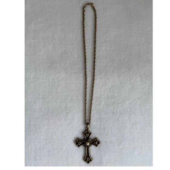 Vintage Jewelry Christian Religious Sarah Coventry 1975 LE Peace Cross Necklace - Picture 3 of 7